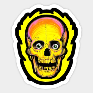 Vintage style Halloween Skull Sticker